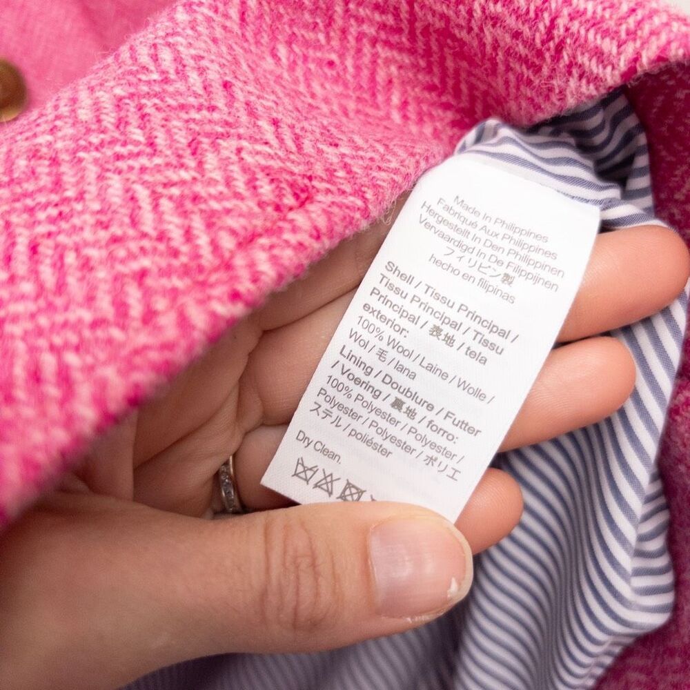 J. Crew Bristol Blazer in Pink English Wool Herringbone Size 4 - Picture 6 of 12